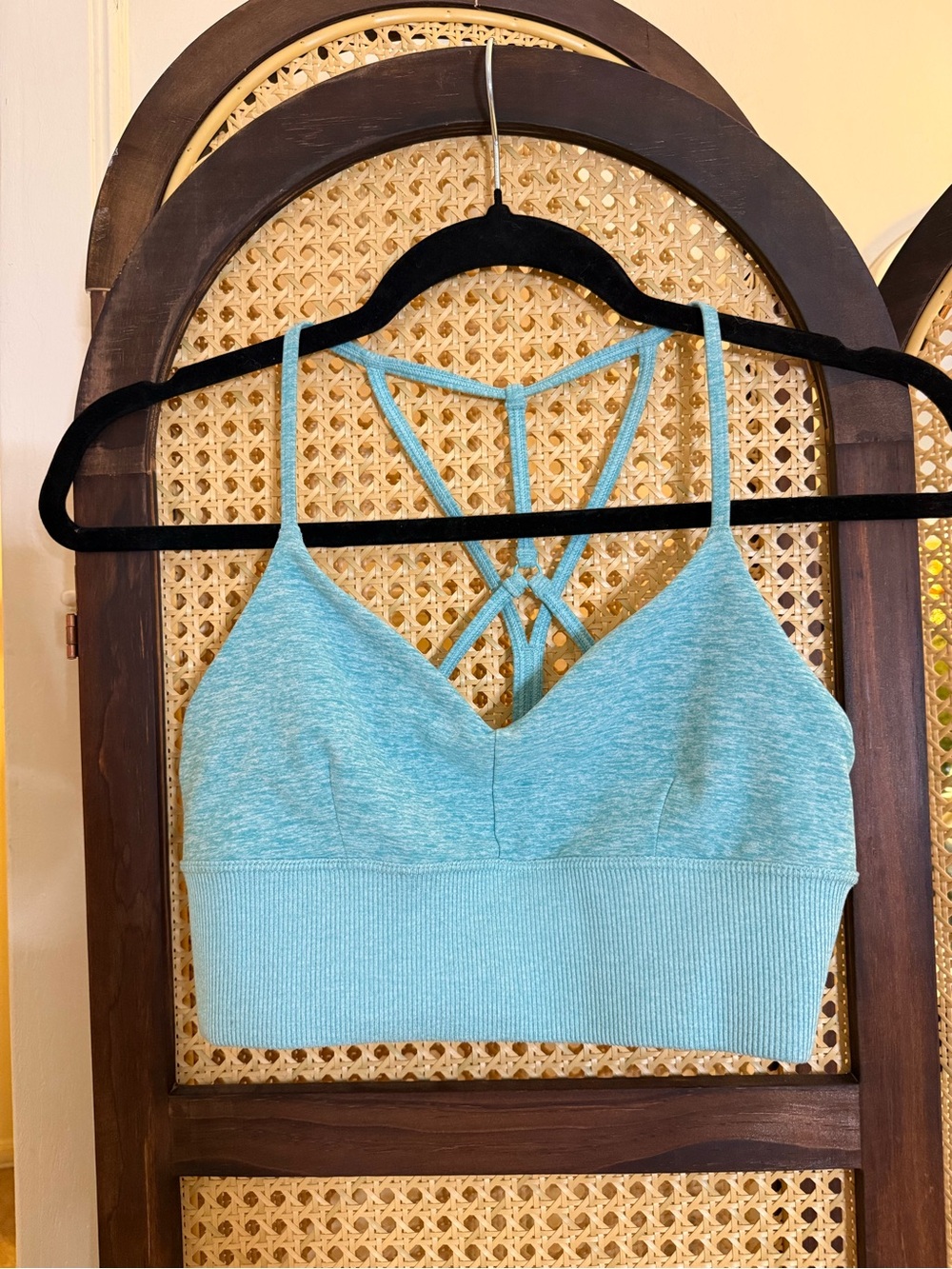 Alo Yoga Alosoft Lush Bra Size S Aqua Heather